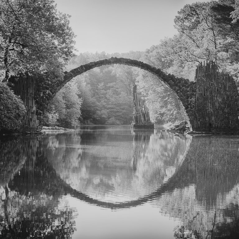 bruecke eine bruecke führt über einen fluss